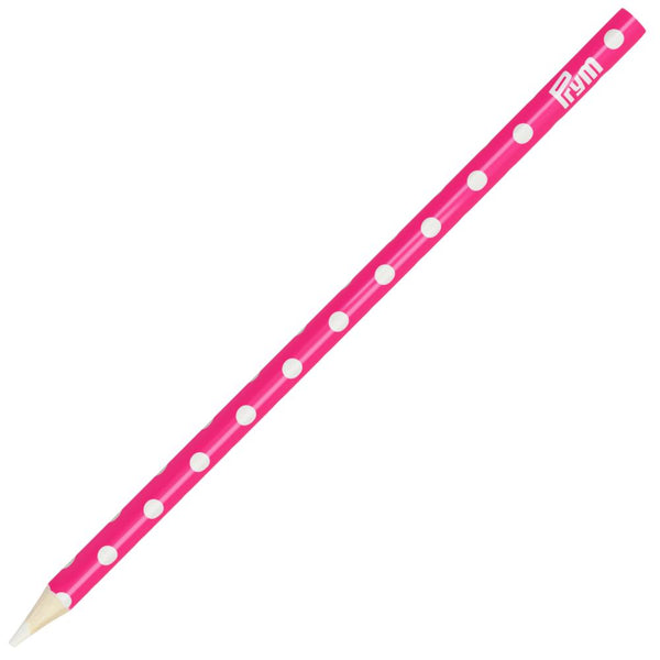 Prym Love White Fabric Marking Pencil - Pink with White Polka Dots