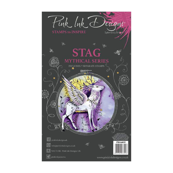 Pink Ink Designs 6"x 4" Clear Stamp Set - Mythical Series - Stag*