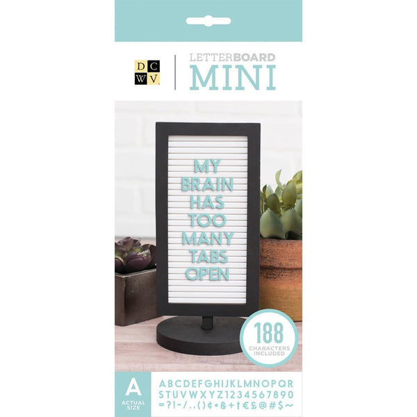 Dcwv Framed Mini Tabletop Letterboard 4 inch x8.5 inch Black with White Insert