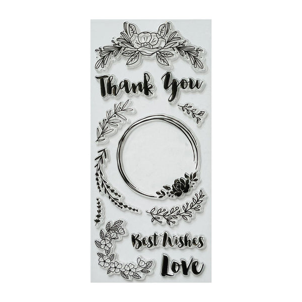 Poppy Crafts Clear Stamps - Thank You, Best Wishes, Love