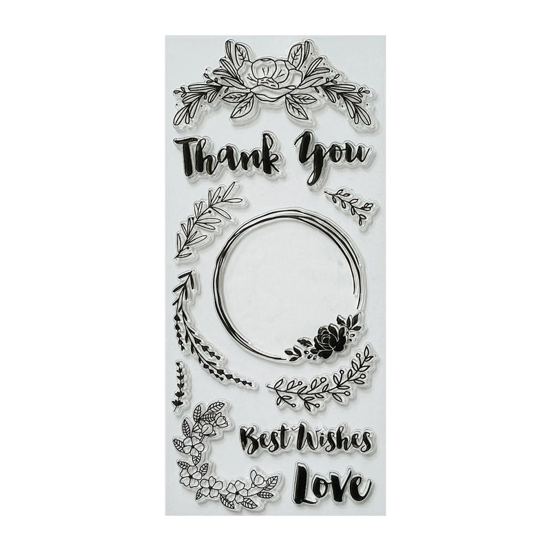 Poppy Crafts Clear Stamps - Thank You, Best Wishes, Love