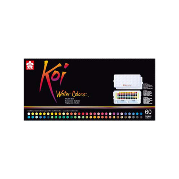 Koi Watercolour Pocket Box - 60 Colours + Water Brush