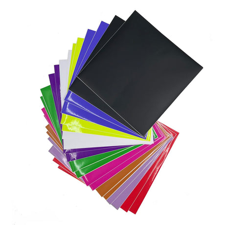 Poppy Crafts 12"x 12" Adhesive Vinyl Sheets 60 pack - Glossy & Matte Colours  NO LIMIT
