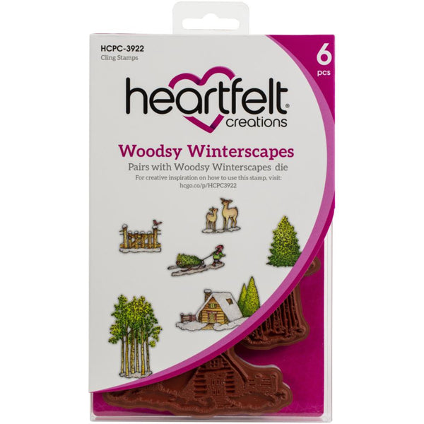 Heartfelt Creations Cling Rubber Stamp Set - Woodsy Winterscapes*