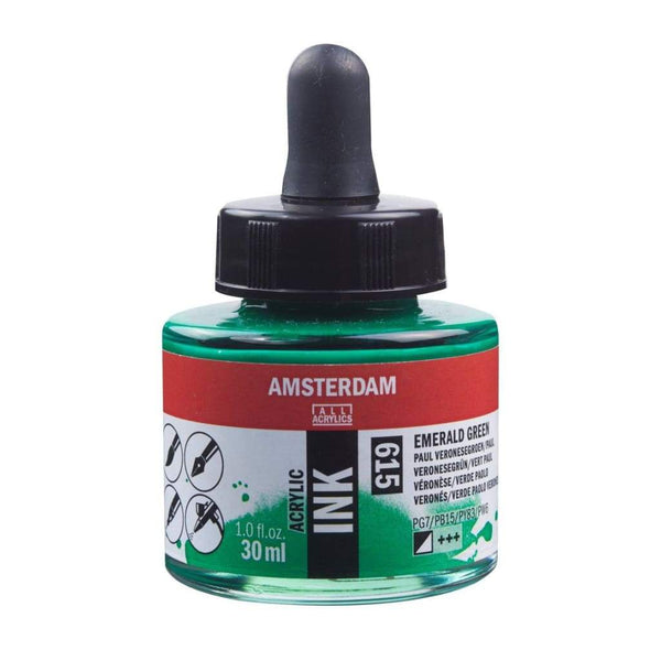 615 - Talens Amsterdam Acrylic Ink 30ml - Emerald Green