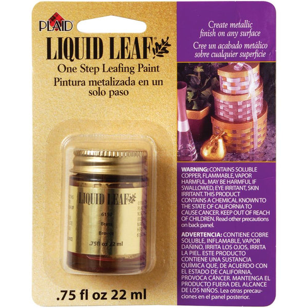 Plaid Liquid Leaf One-Step Leafing Paint .75oz - Brass