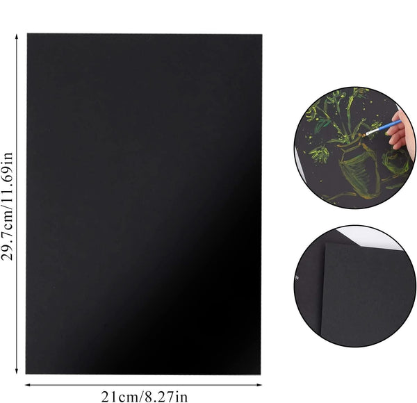 Poppy Crafts A4 Premium Black Cardstock 350gsm - 20 sheets