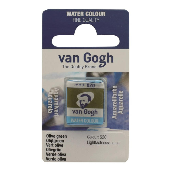 Talens - Van Gogh Watercolour half pan - OLIVE GREEN 620