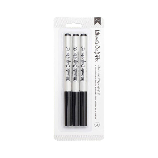 Ultimate Craft Pen Fine, Medium & Broad Tip 3/Pkg - Black