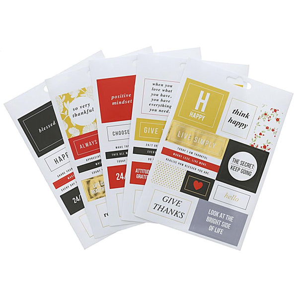 Teresa Collins Designer Stickers 5/Sheets - Brightside, Happy