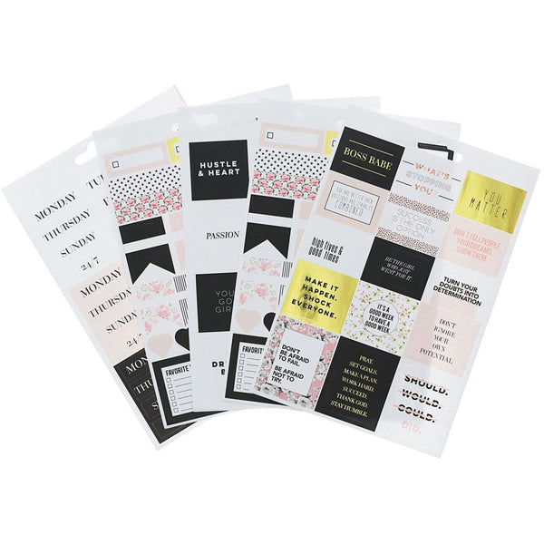 Teresa Collins Designer Stickers 5/Sheets - Bold Life, Hustle