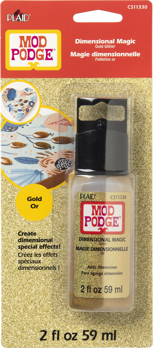 Plaid Mod Podge Dimenional Magic Glitter Carded 2oz Gold*