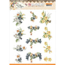 ^Find It Trading Precious Marieke Punchout Sheet - Violets & Daffodils, Spring Delight^