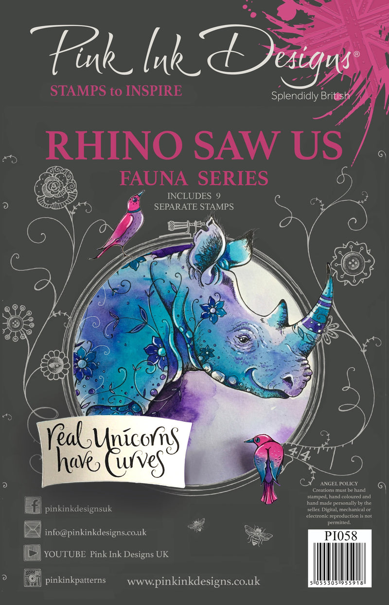 Pink Ink Designs Clear Stamp - Rhino Saw Us A5