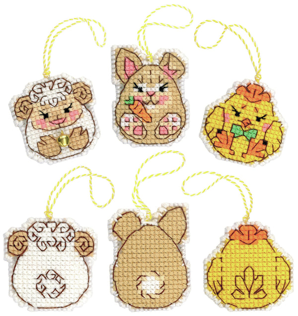 RIOLIS Counted Cross Stitch Kit 2"X2" - Easter Bunny And Friends (10 Count)*