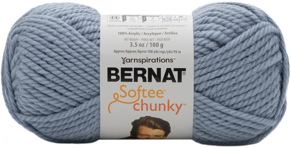Bernat Softee Chunky Yarn - Grey Blue 100g