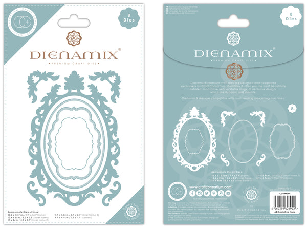 Craft Consortium Dienamix Premium Cutting Dies - Ornate Oval Frame A5*