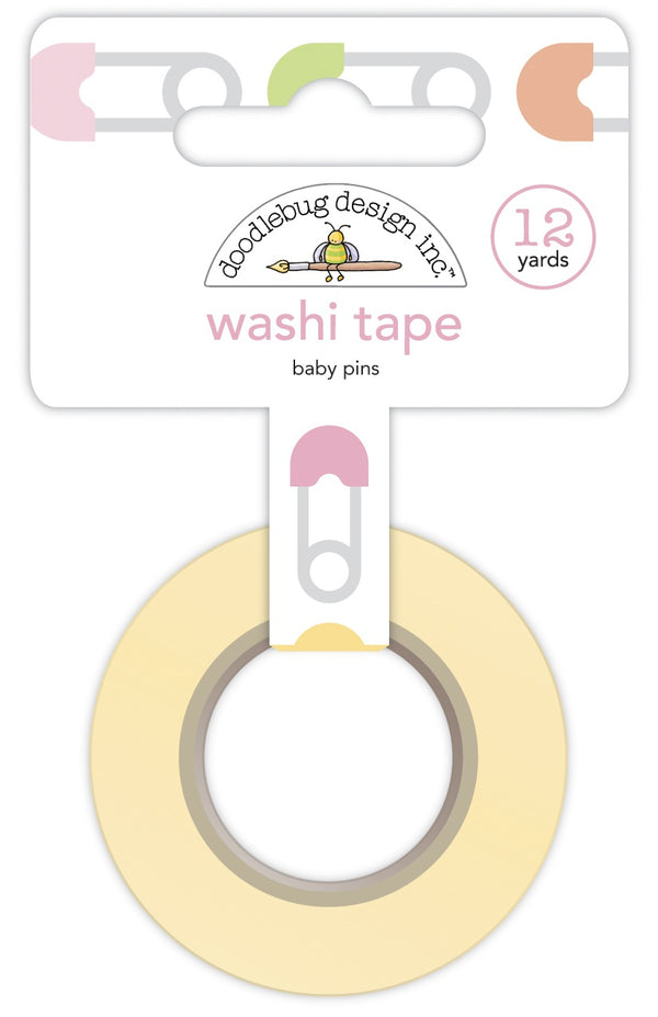 Doodlebug Washi Tape 15mmX12yd - Baby Pins, Bundle Of Joy