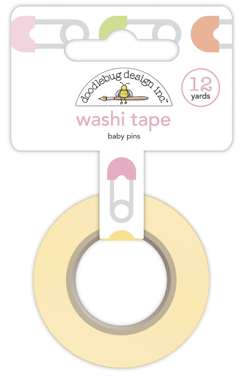 Doodlebug Washi Tape 15mmX12yd - Baby Pins, Bundle Of Joy