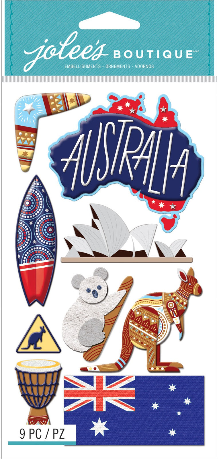 Jolee's Boutique Themed Embellishments 9/Pkg - Australia*