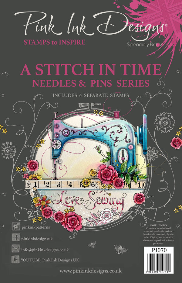Pink Ink Designs A5 Clear Stamp Set - A Stitch In A Time*