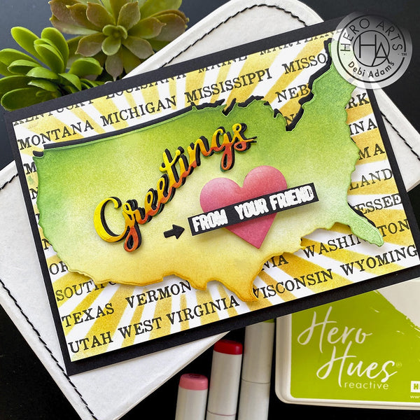 Hero Arts Cling Stamps 6"X6" - State-Cation Bold Prints*