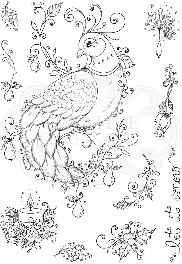 Pink Ink Designs A5 Clear Stamp Set - In A Pear Tree*