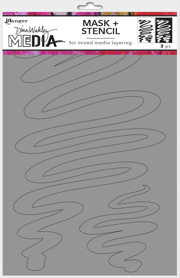Dina Wakley Media Stencils + Masks 6in x 9in - Meandering*