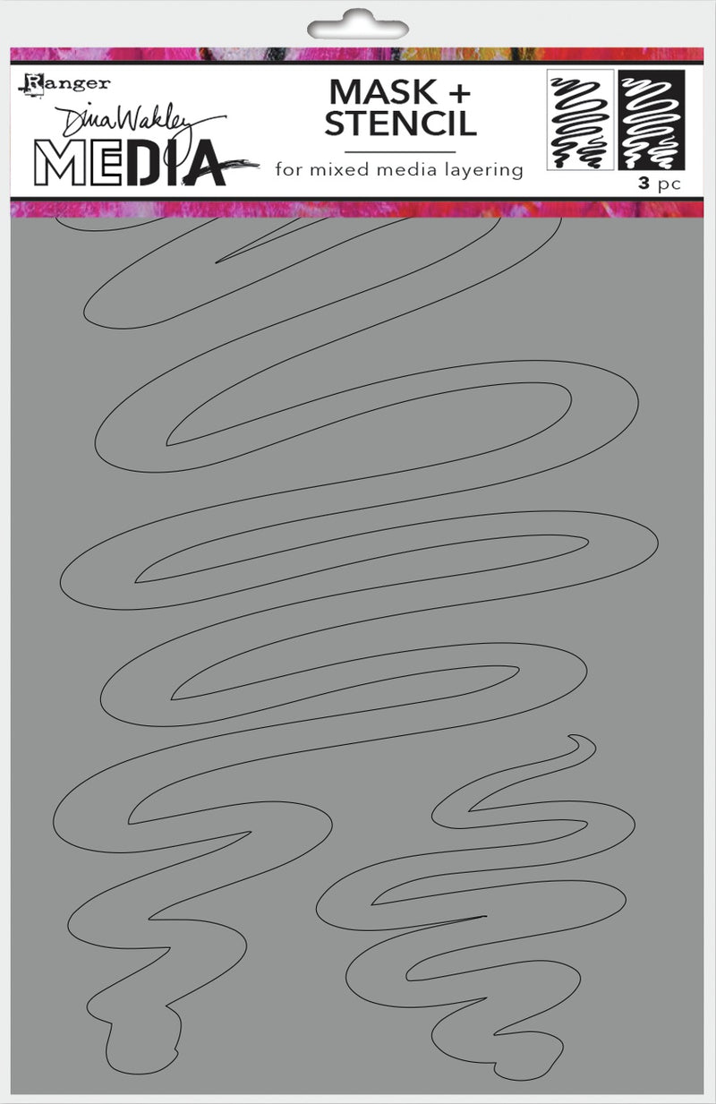 Dina Wakley Media Stencils + Masks 6in x 9in - Meandering*