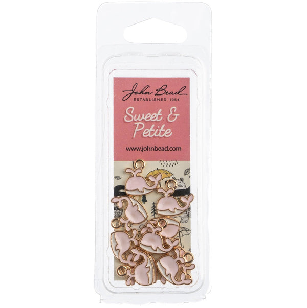 John Bead Sweet & Petite Charms - Whale Pink, 14x13mm 10 pack*