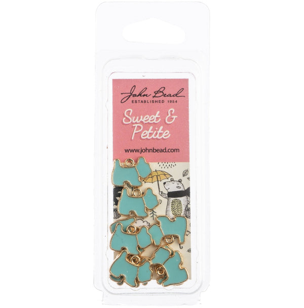 John Bead Sweet & Petite Charms - Scottie Dog Light Blue, 14x11mm 10 pack*