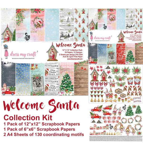 Dress My Crafts 12"x12" Collection Kit - Welcome Santa*