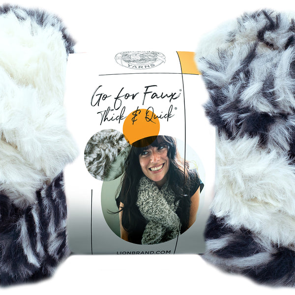Lion Brand Go For Faux Thick & Quick Yarn - Panda 100g