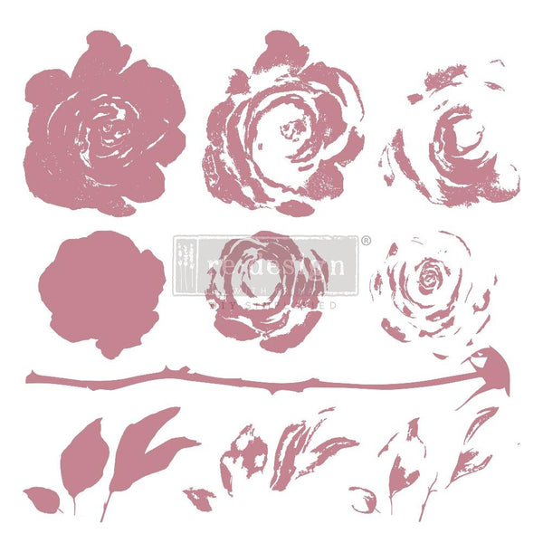 Prima Marketing Re-Design Decor Clear Cling Stamps 12in x 12in - Mystic Rose