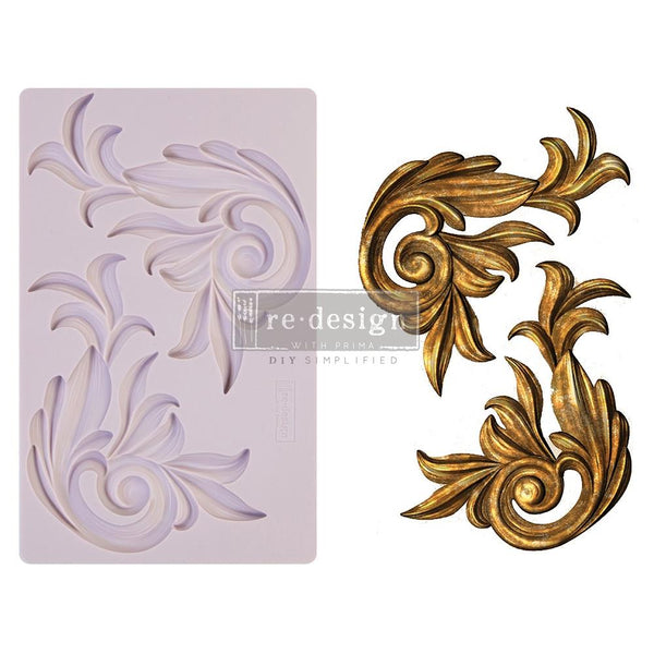 Prima Marketing Re-Design Mould 5"X 8"X 8mm - Antique Scrolls