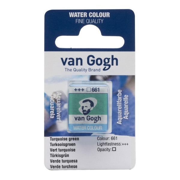 Talens - Van Gogh Watercolour half pan - TURQ.GREEN 661