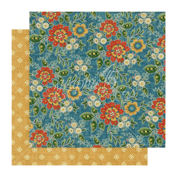 Graphic 45 Come One, Come All! Double-Sided, Single Sheet Cardstock 12"X12" - Flora Gala