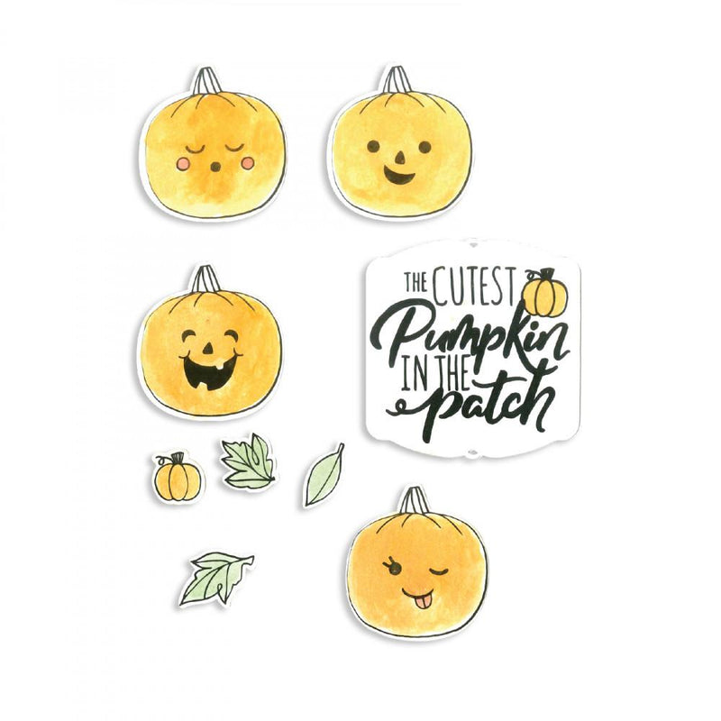Sizzix - Framelits Die & Stamp Set By Katelyn Lizardi - Cutest Pumpkin