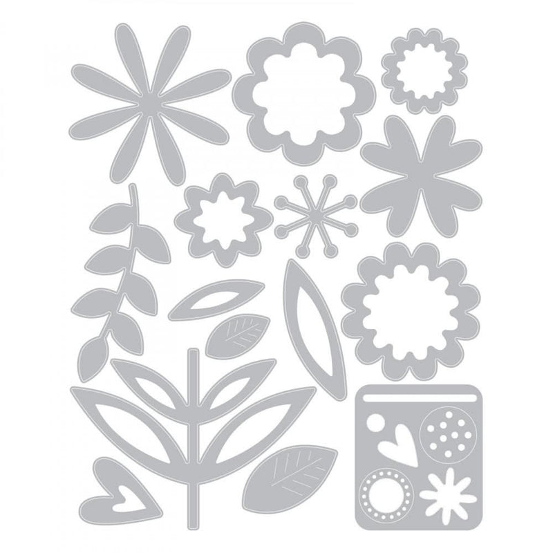 Sizzix Thinlits Dies By Lisa Jones 15/Pkg Flower Set*