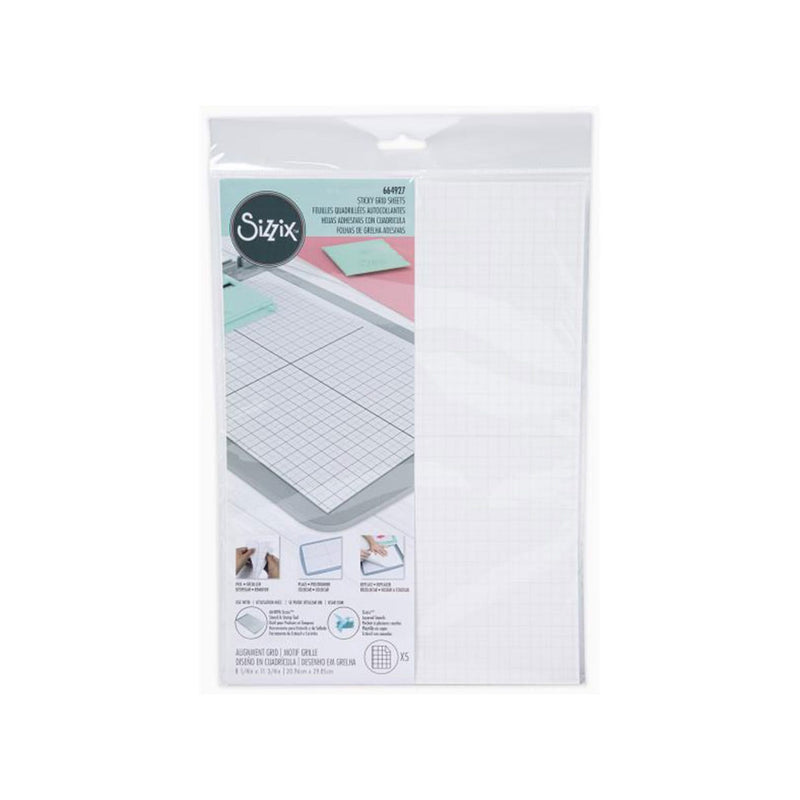 Sizzix Accessory Sticky Grid Sheets 8.25"x11.75" (20.9cm x 29.8cm) 5pkg