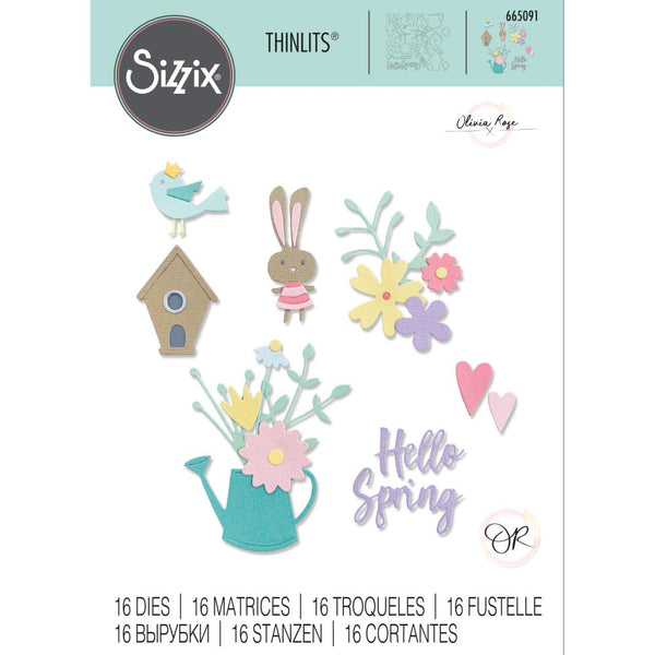 Sizzix Thinlits Dies By Olivia Rose 16 pack  - Hello Spring