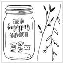 Sizzix Framelits Die & Stamp Set By Jen Long 4/Pkg - Birthday Jar