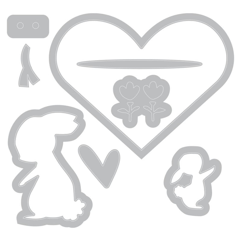 Sizzix Framelits Die & Stamp Set By Olivia Rose 8/Pkg - Bunny Love*