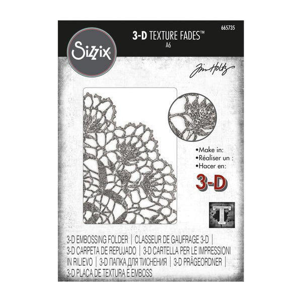 Sizzix 3D Texture Fades Embossing Folder By Tim Holtz - Doily
