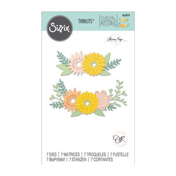 Sizzix Thinlits Dies By Olivia Rose 7/Pkg - Floral Contours