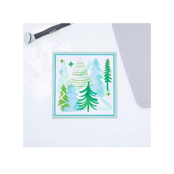 Sizzix Layered Stencil by Olivia Rose 6"x 6" - 4-pack - Doodle Trees