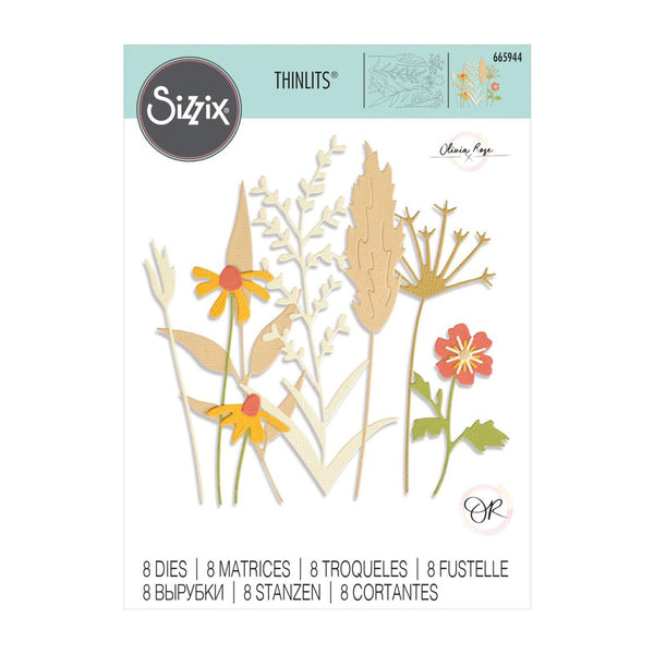 Sizzix Thinlits Dies By Olivia Rose 8 Pack - Delicate Autumn Stems