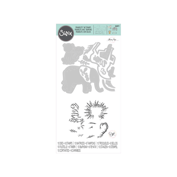 Sizzix Framelits Die & Stamp Set By Olivia Rose 10 pack - Floral Safari*