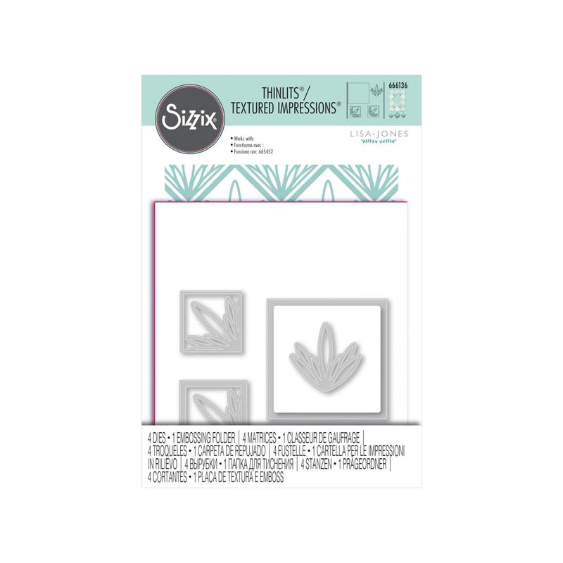 Sizzix Textured Impressions Embossing Folders 4, Ornate Flowers & Frame Set