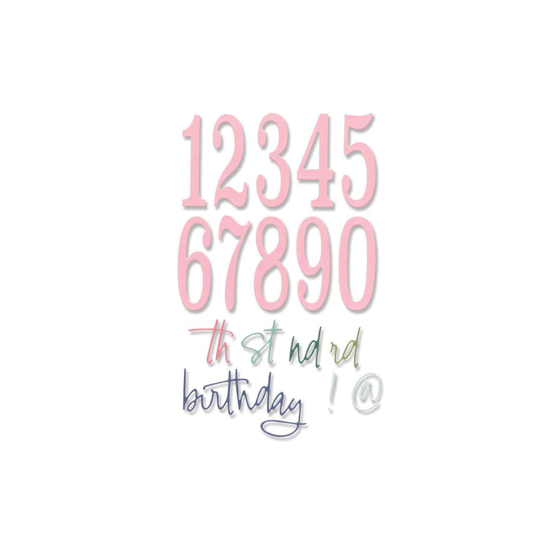 Sizzix Thinlits Dies by Debi Potter 15/Pkg - Fabulous Birthday Numbers*